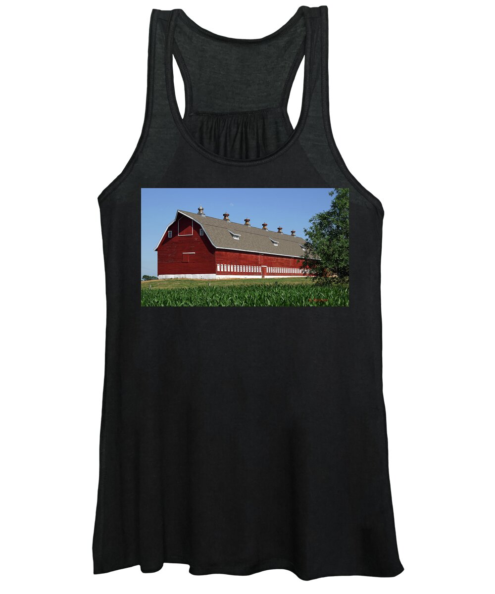 Barns Women's Tank Top featuring the photograph Big Red Barn in Spring by Ed Peterson