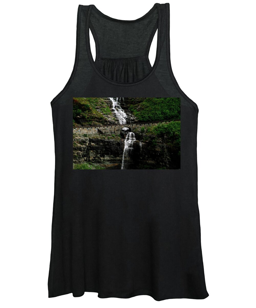 Waterfall.water Women's Tank Top featuring the photograph Bird Woman Falls Bridge by Joseph Noonan