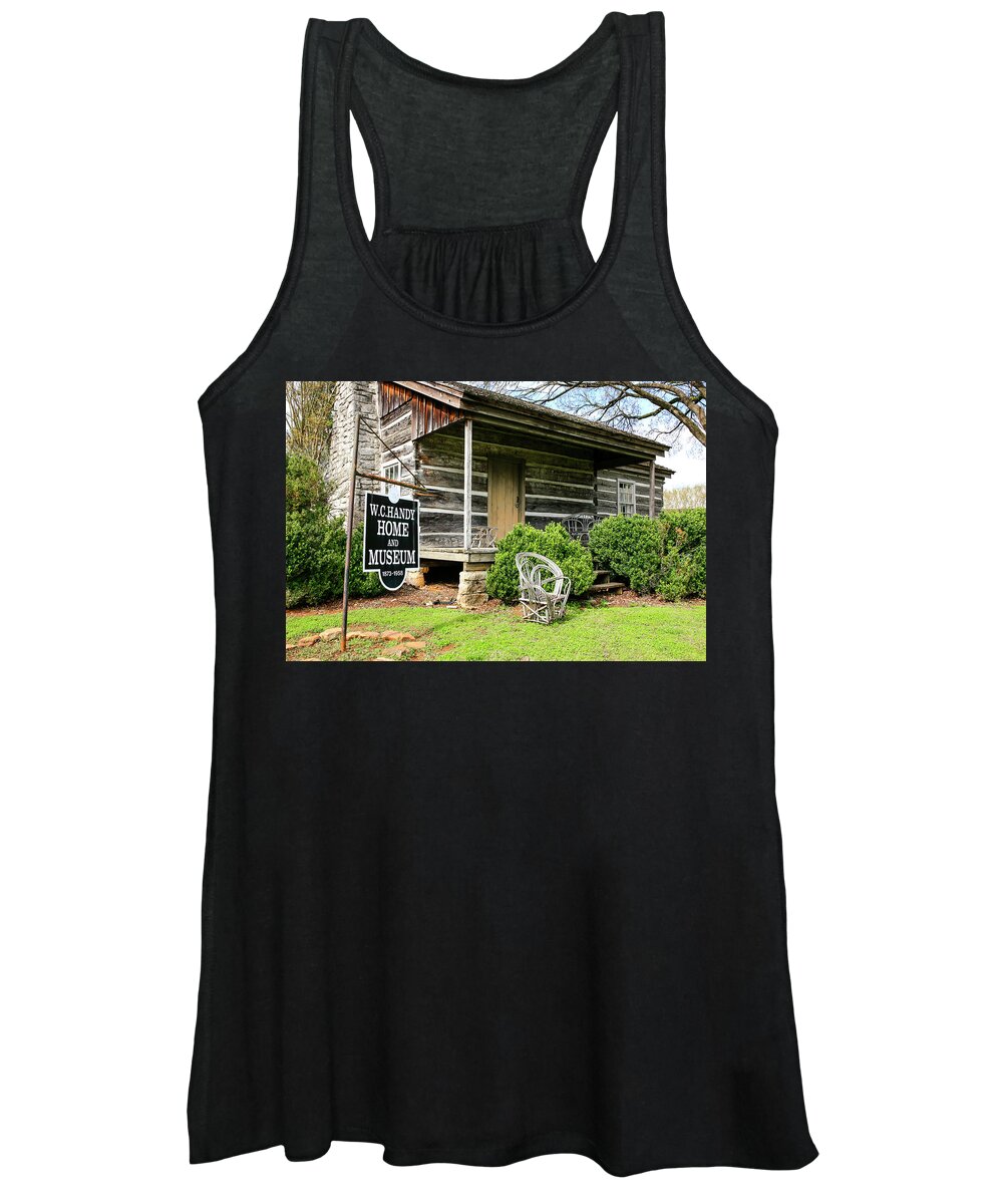 Log Cabin Women's Tank Top featuring the photograph Birthplace of WC Handy by Chris Smith