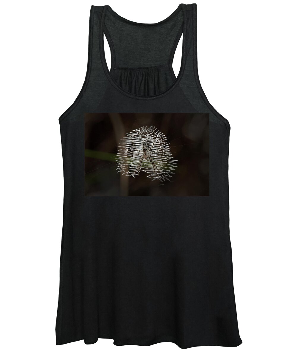 Spider Women's Tank Top featuring the photograph Black and Yellow in White and Black by Paul Rebmann