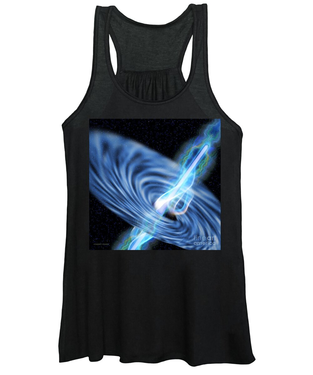 Black Hole Women's Tank Top featuring the painting Black Hole Radiation by Corey Ford