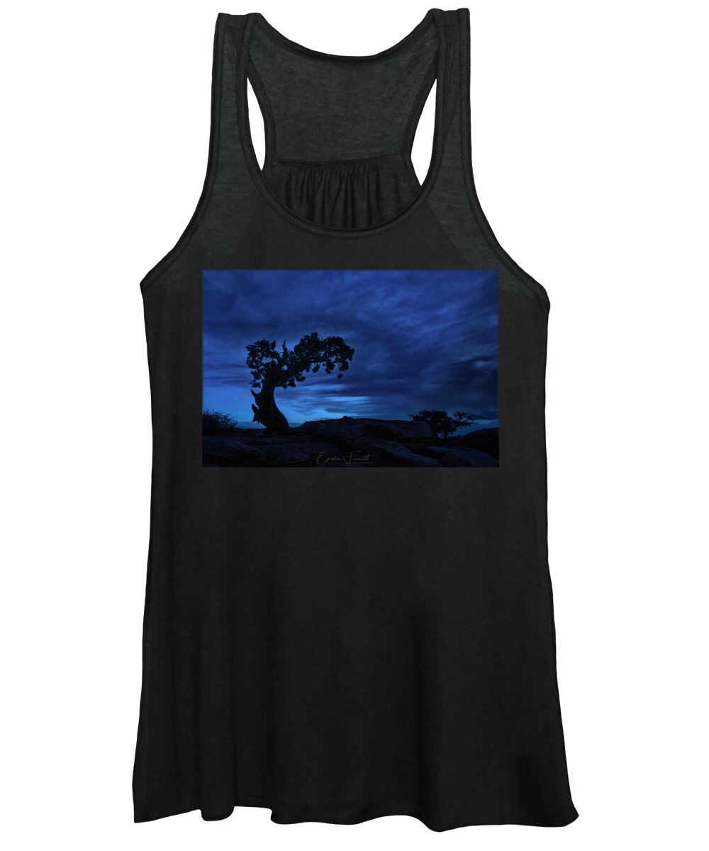 Blue Hour Women's Tank Top featuring the photograph Blue Hour Silhouette by Erika Fawcett