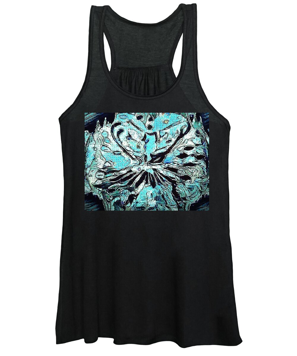Blue Ice Women's Tank Top featuring the drawing Blue Ice by Brenae Cochran