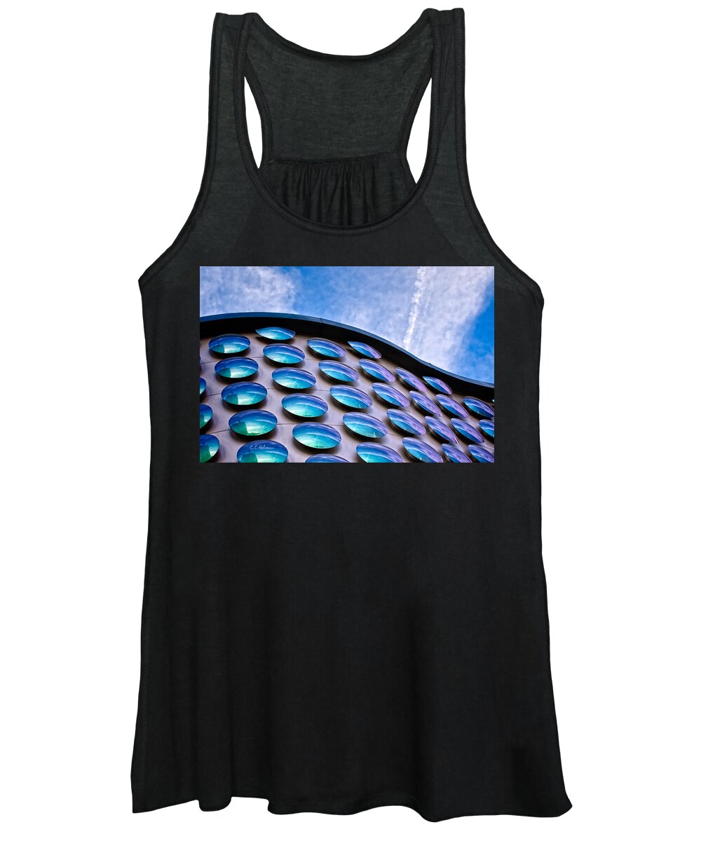 Art Women's Tank Top featuring the photograph Blue Polka-Dot Wave by Christopher Holmes