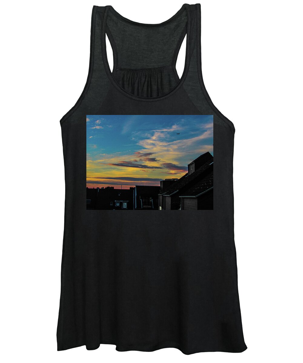 Sunset Women's Tank Top featuring the photograph Blue Sky Colorful Sunset by Cesar Vieira