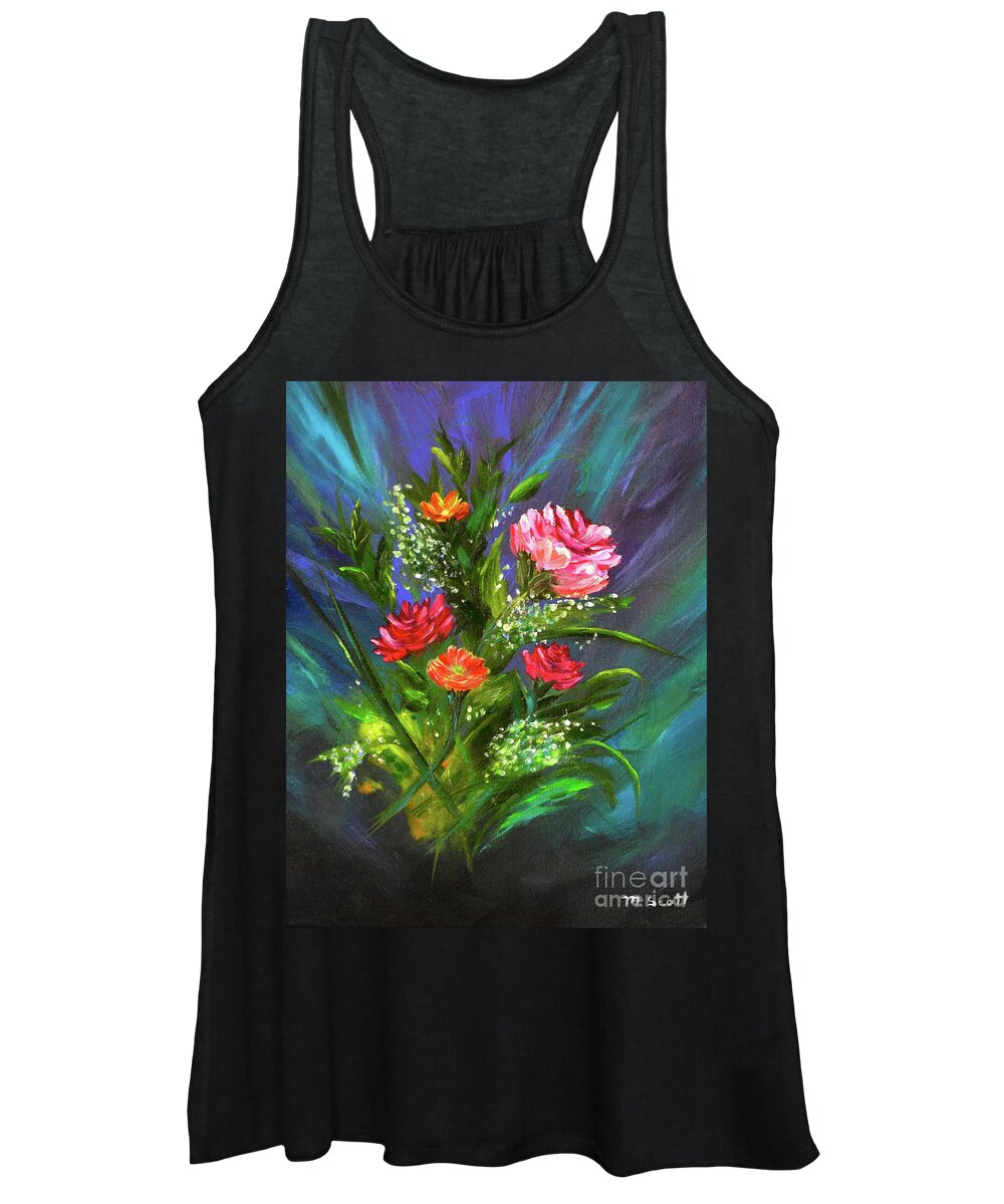 Bouquet Women's Tank Top featuring the painting Bouquet by Mary Scott