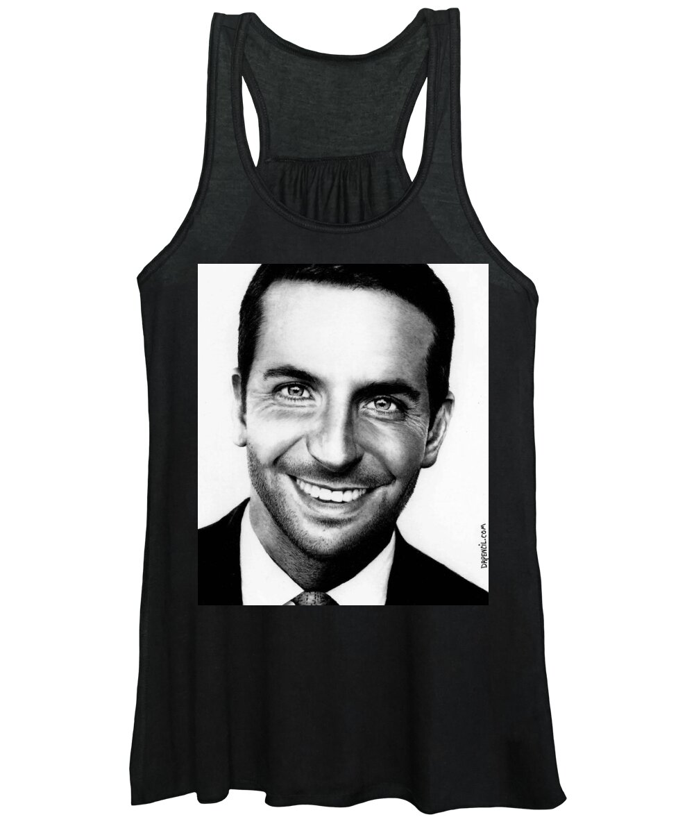 Bradley Cooper Women's Tank Top featuring the drawing Bradley Cooper by Rick Fortson