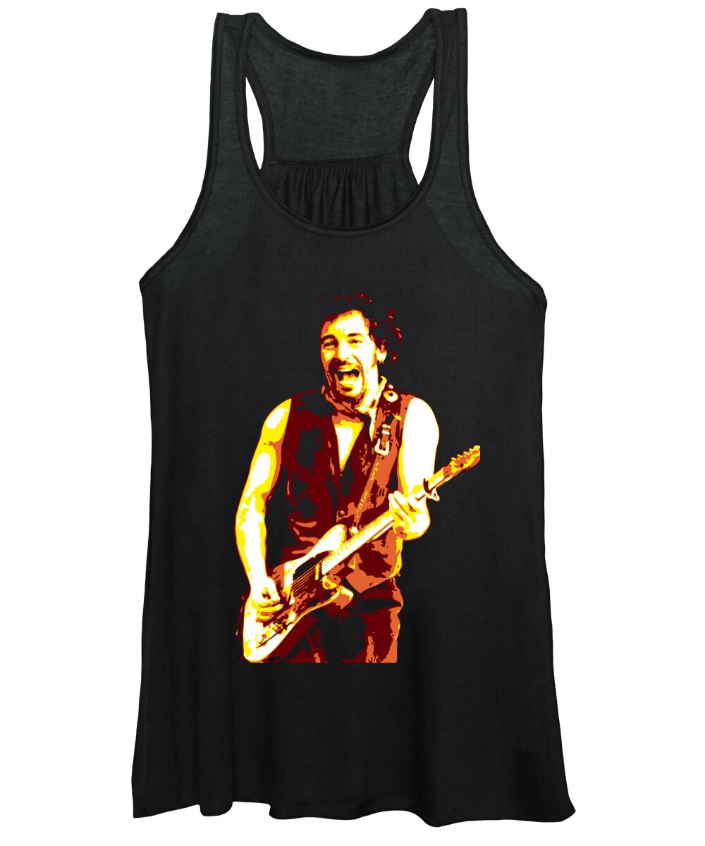 Bruce Springsteen Women's Tank Top featuring the digital art Bruce Springsteen by DB Artist