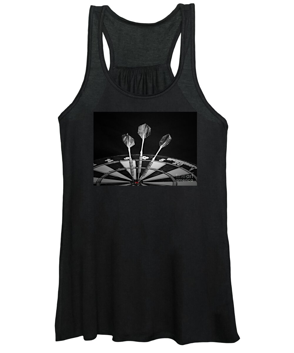 Darts Women's Tank Top featuring the photograph Bull's Eye x's Three by Sherry Hallemeier