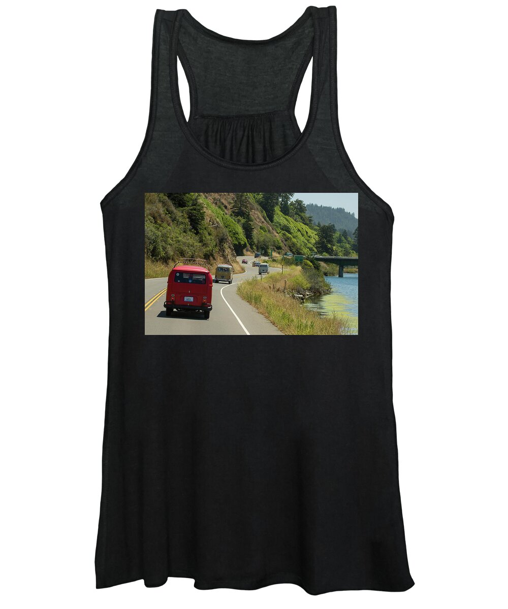 Beetle Women's Tank Top featuring the photograph Buses Heading for a Bridge by Richard Kimbrough
