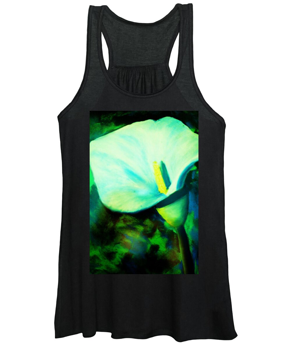 White Calla Lily Women's Tank Top featuring the painting Calla Lily by Melinda Etzold
