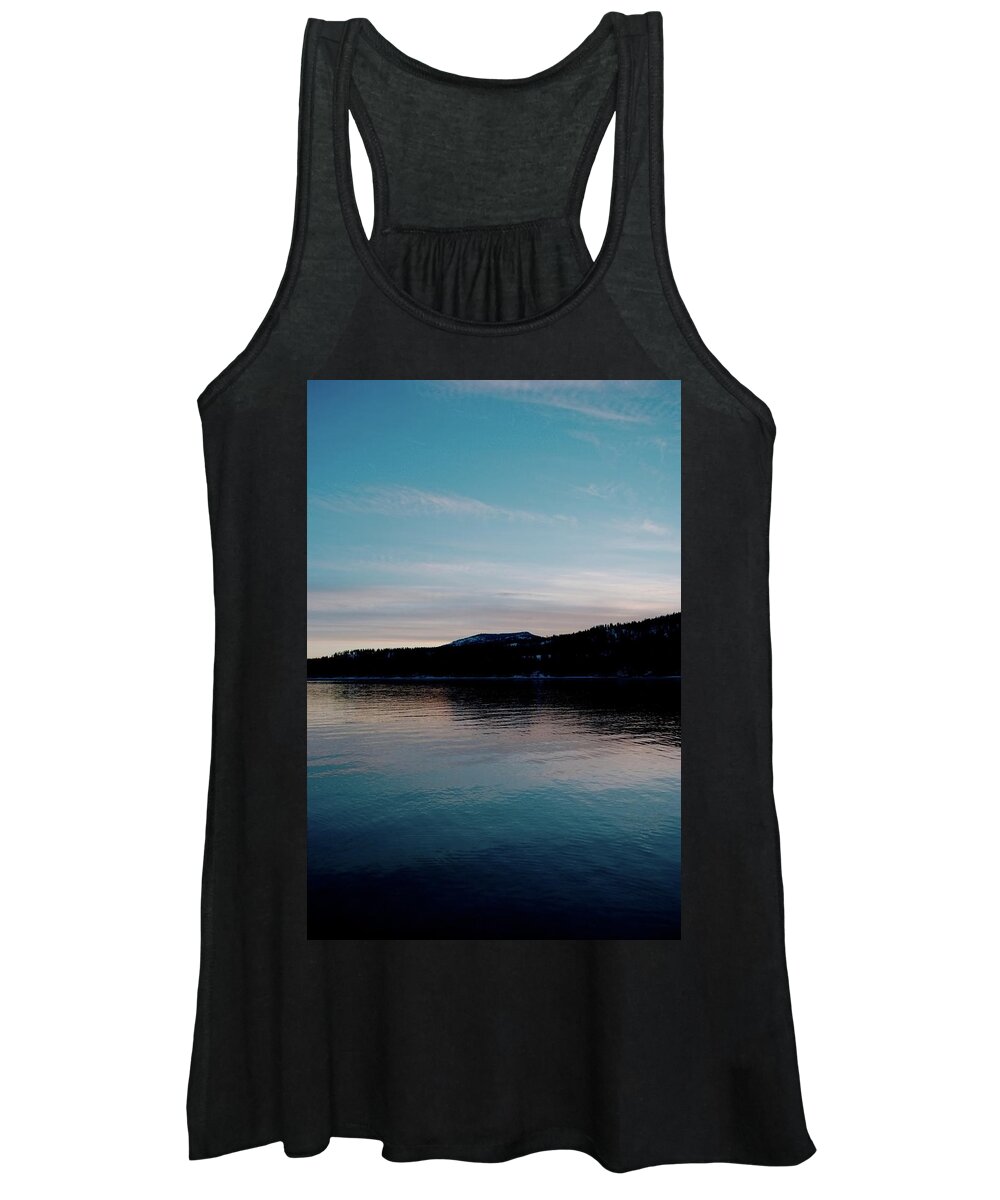 Lake Women's Tank Top featuring the photograph Calm Blue Lake by Troy Stapek