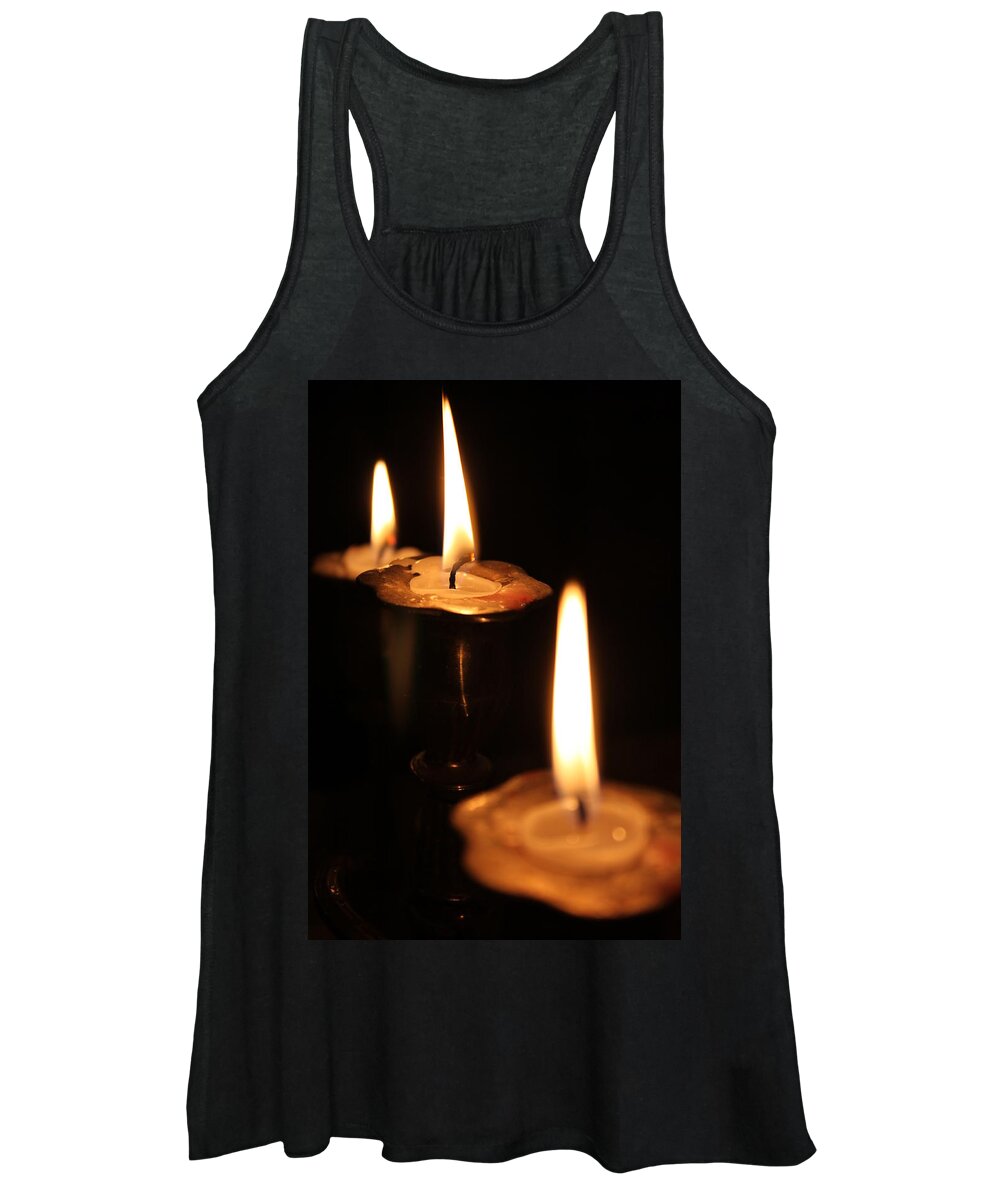 Candles Women's Tank Top featuring the photograph Candlelight by Lauri Novak