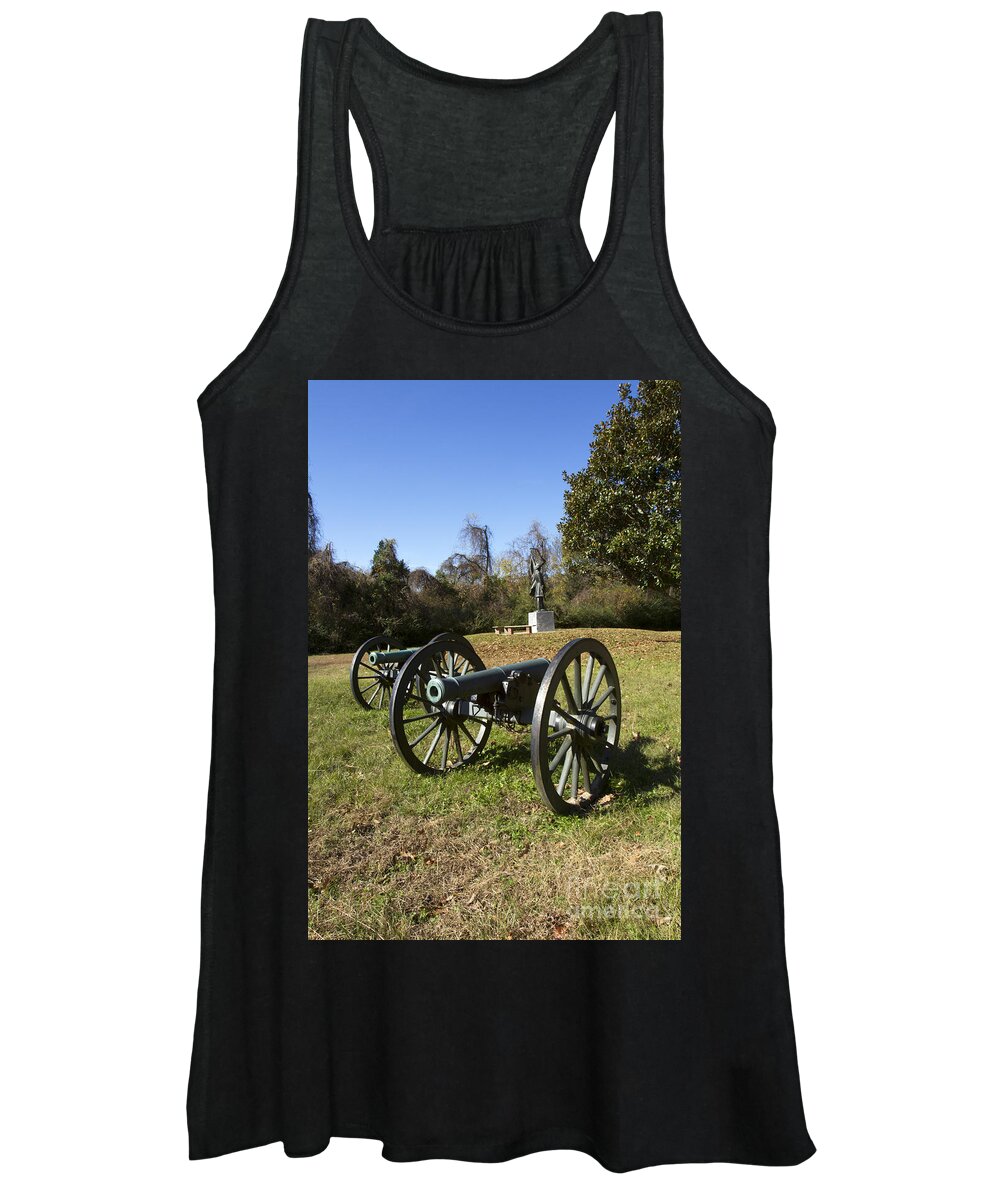 Monument Women's Tank Top featuring the photograph Canon in Vicksburg National Military Park by Karen Foley