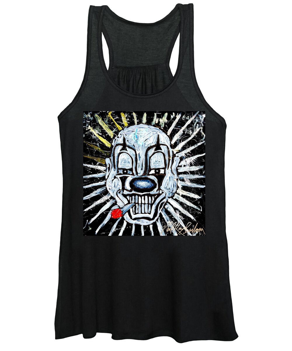 Clown Women's Tank Top featuring the painting Carnival clown by Neal Barbosa