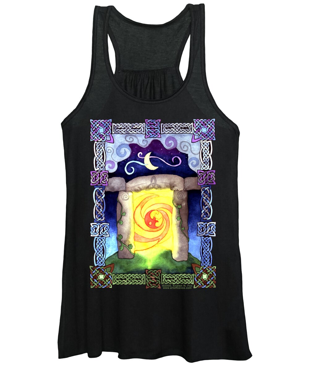 Artoffoxvox Women's Tank Top featuring the painting Celtic Doorway by Kristen Fox