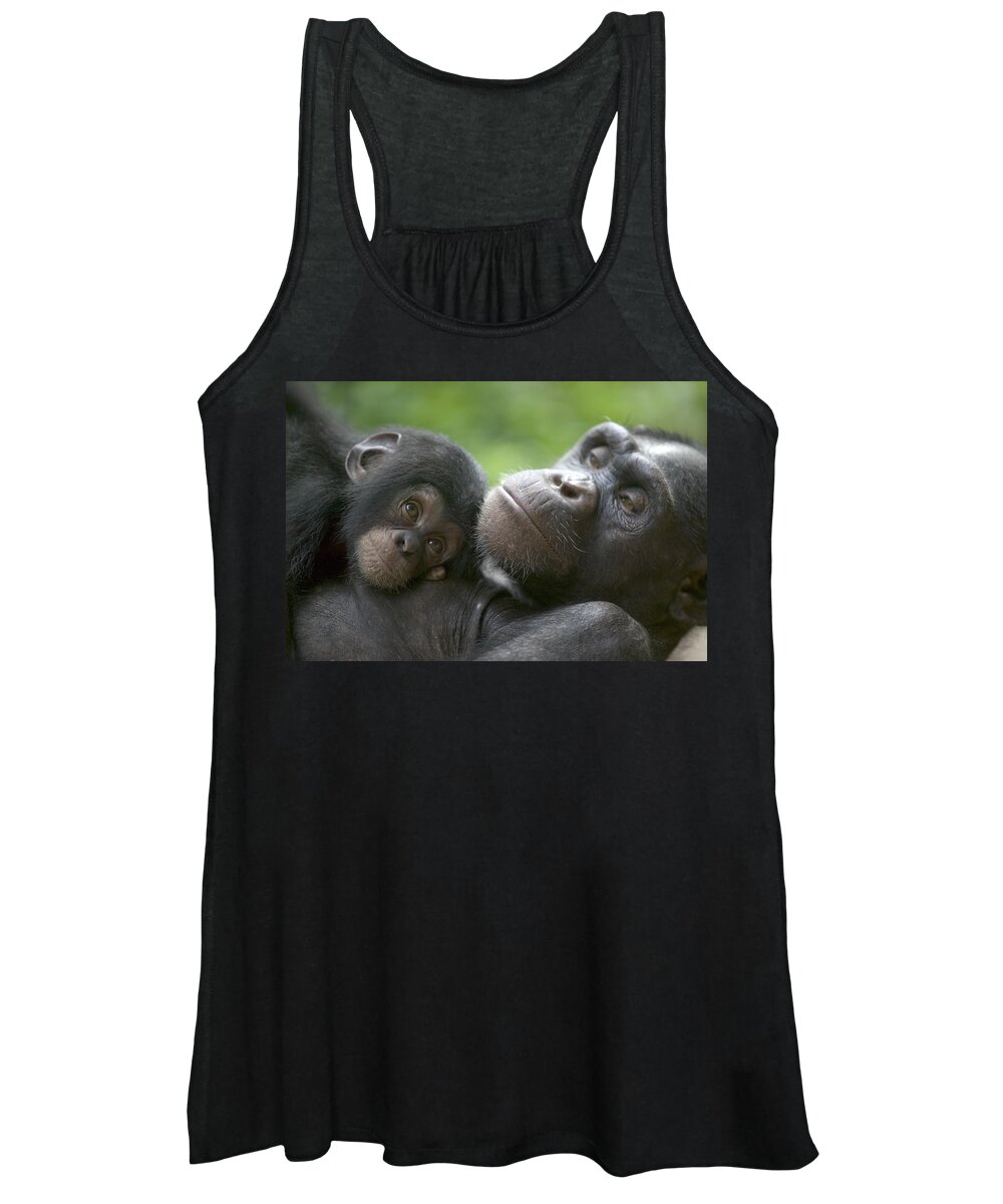 Mp Women's Tank Top featuring the photograph Chimpanzee Mother And Infant by Cyril Ruoso