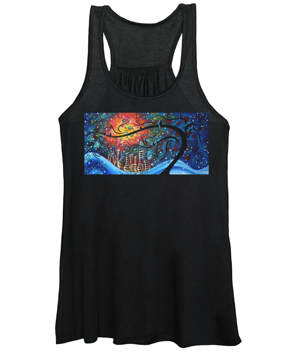 Art Women's Tank Top featuring the painting City by the Sea by MADART by Megan Aroon