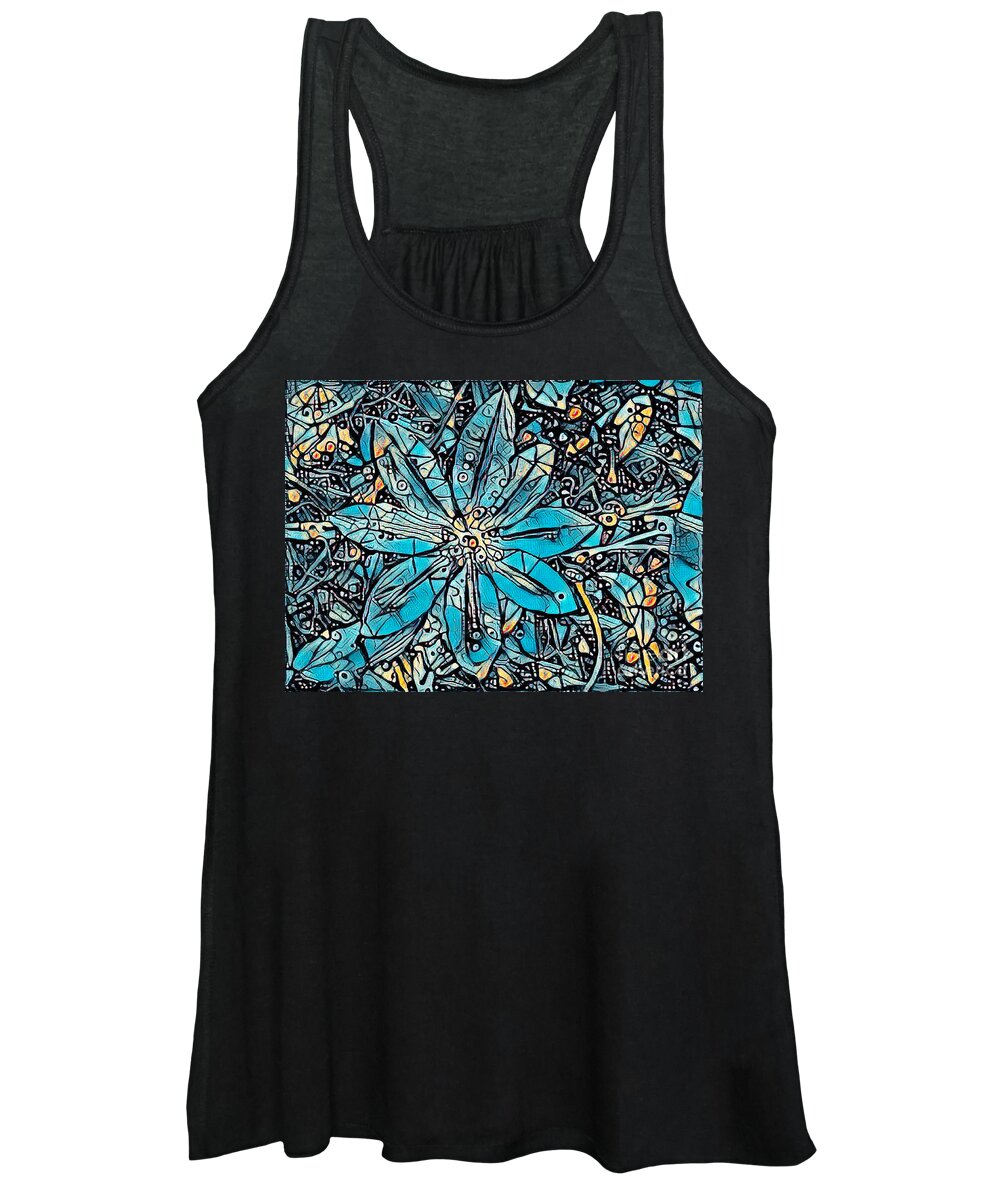 Floral Women's Tank Top featuring the photograph Clematis in Blue Fantasia by Jack Torcello