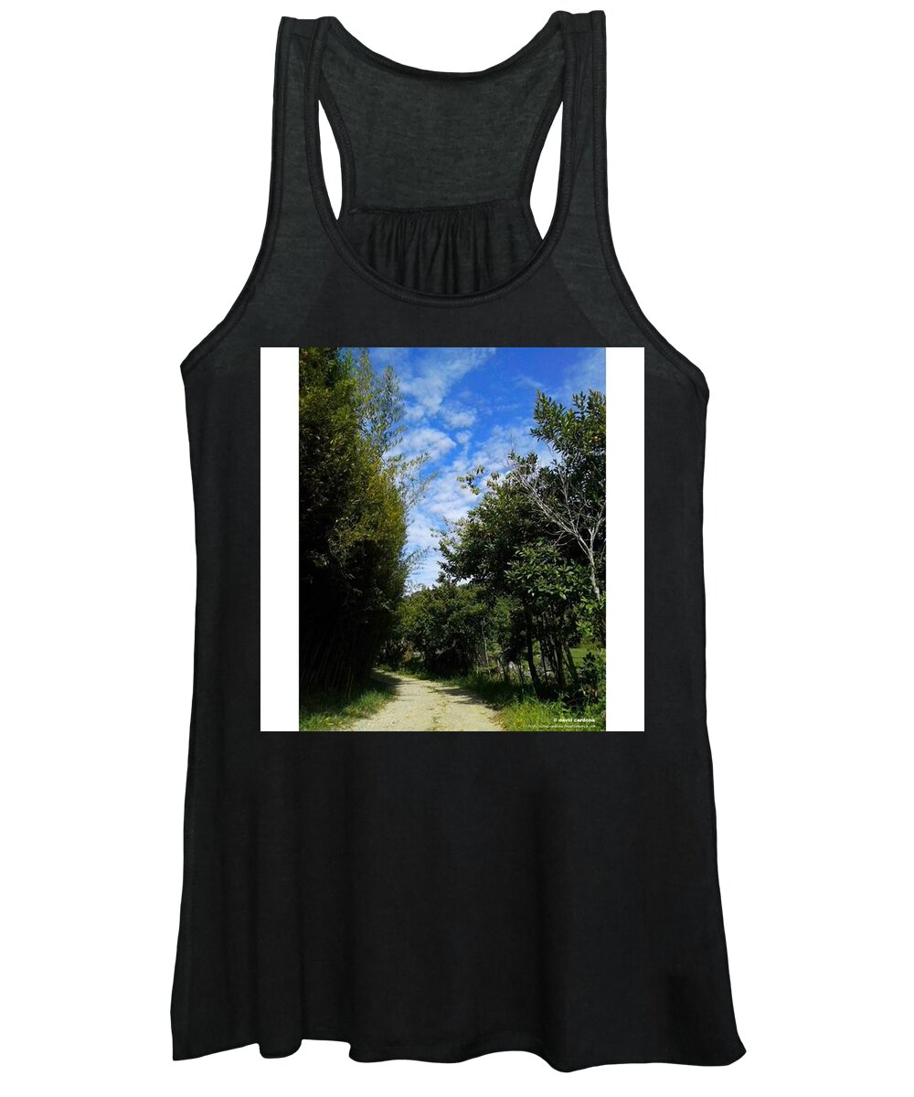  Women's Tank Top featuring the photograph Clouds And Leaves
from
bamboo by David Cardona