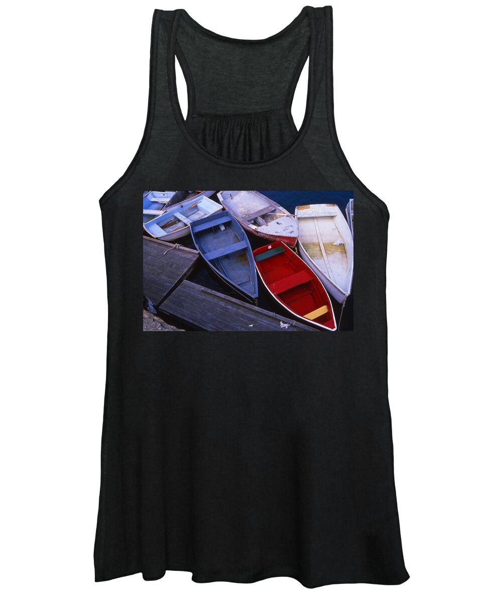 Landscape New England Boat Fishing Nautical Coast Women's Tank Top featuring the photograph Cnrf0906 by Henry Butz