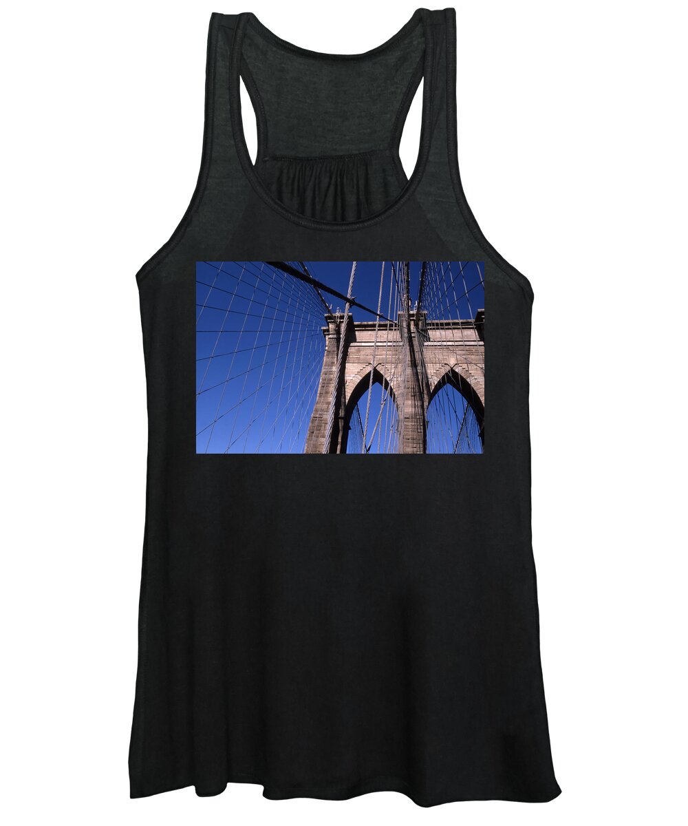 Landscape Brooklyn Bridge New York City Women's Tank Top featuring the photograph Cnrg0406 by Henry Butz