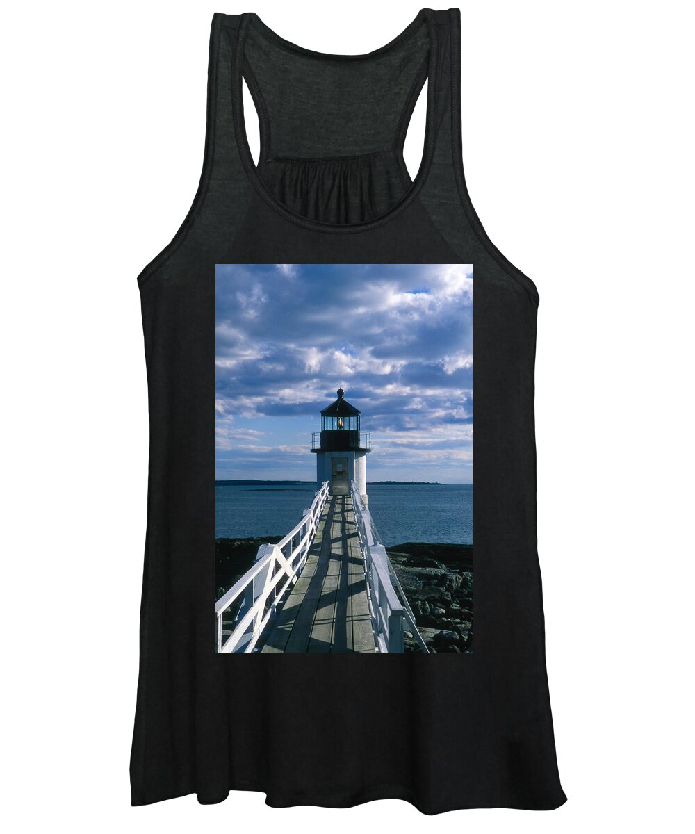 Landscape Lighthouse New England Marshall Point Light Port Clyde Women's Tank Top featuring the photograph Cnrh0603 by Henry Butz