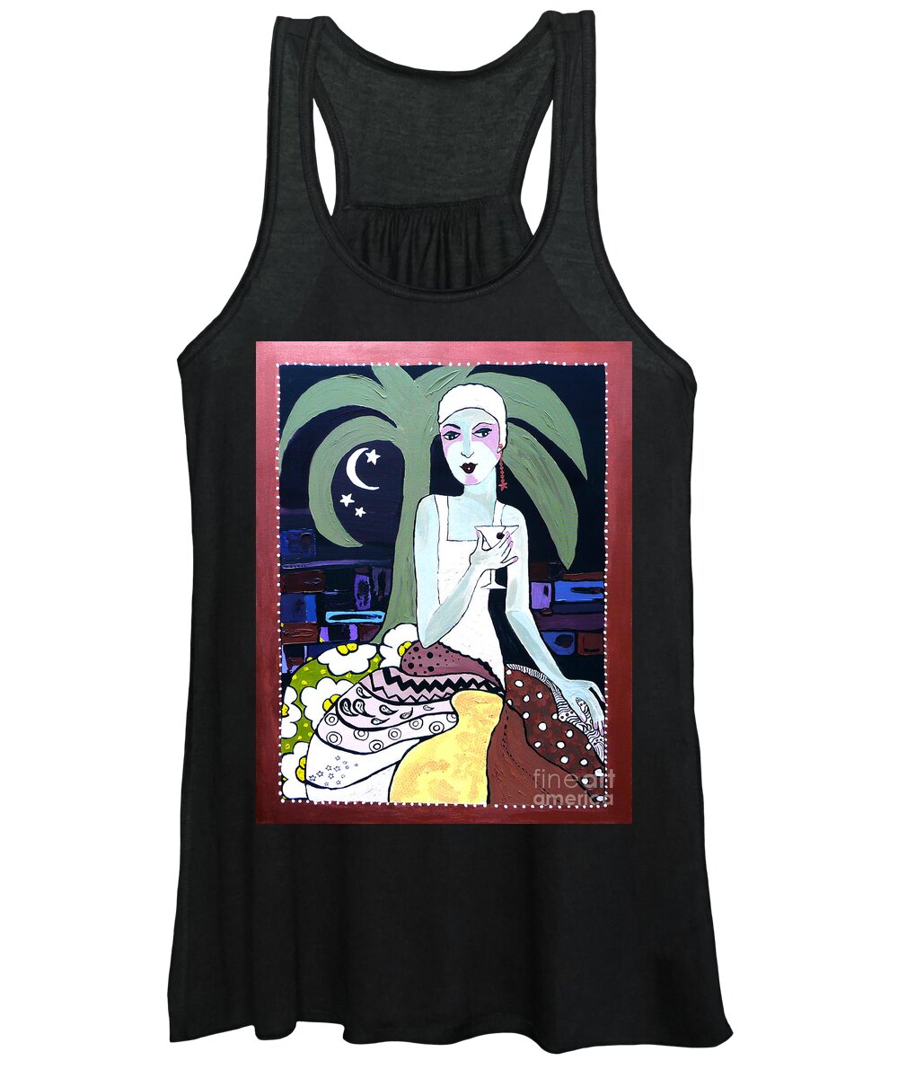 Acrylic Women's Tank Top featuring the painting Cocktails and Laughter by Marilyn Brooks