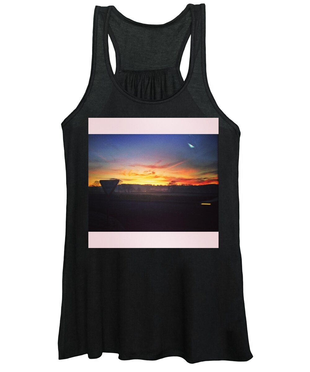 Beautiful Women's Tank Top featuring the photograph College Bus. 
#sunrise #sun #wales by Tai Lacroix