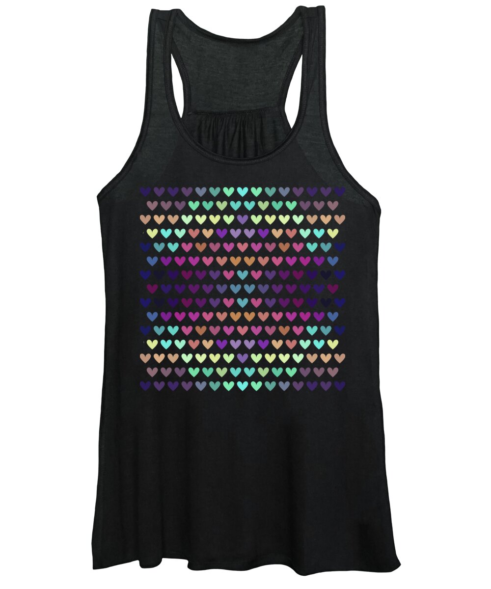 Graphic-design Women's Tank Top featuring the digital art Colorful hearts IV by Amir Faysal