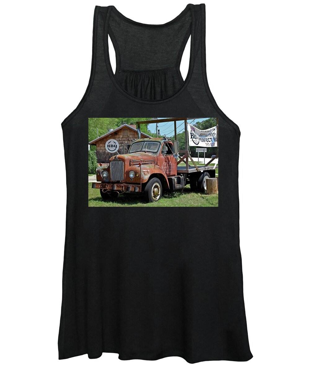 Bbq Women's Tank Top featuring the photograph Come Hungry But Bring Your Own Chair by DigiArt Diaries by Vicky B Fuller