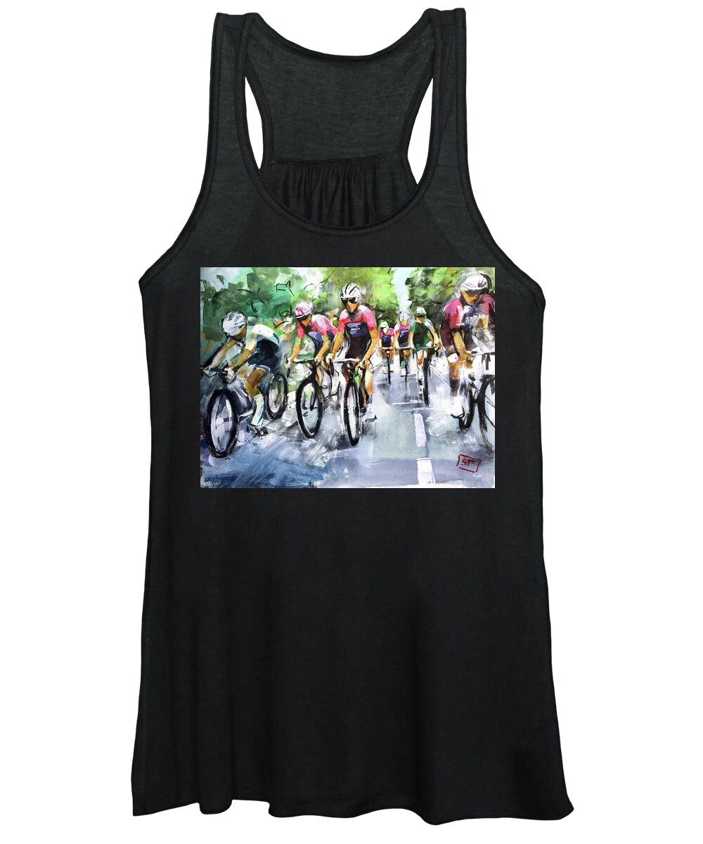 Tdf Keywords Women's Tank Top featuring the painting Contemplation Stage 4 by Shirley Peters