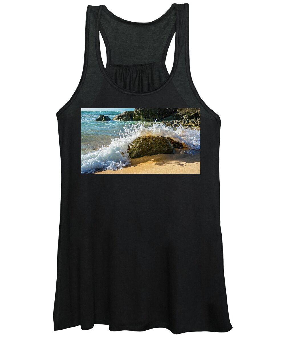 Seascape Women's Tank Top featuring the photograph Crashing over the Rock by Jason Brooks