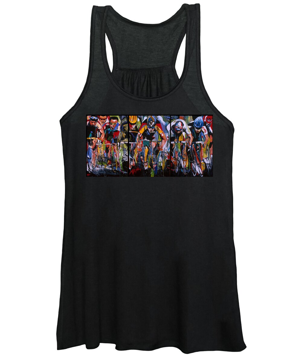  Women's Tank Top featuring the painting Cross The Line by John Gholson