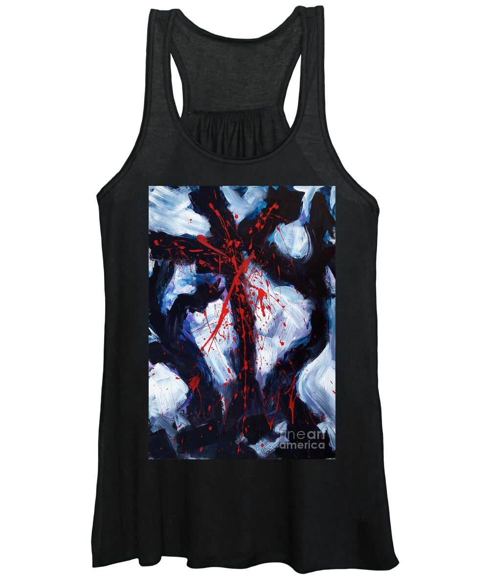 Jesus Christ Women's Tank Top featuring the painting Crucified by Lidija Ivanek - SiLa