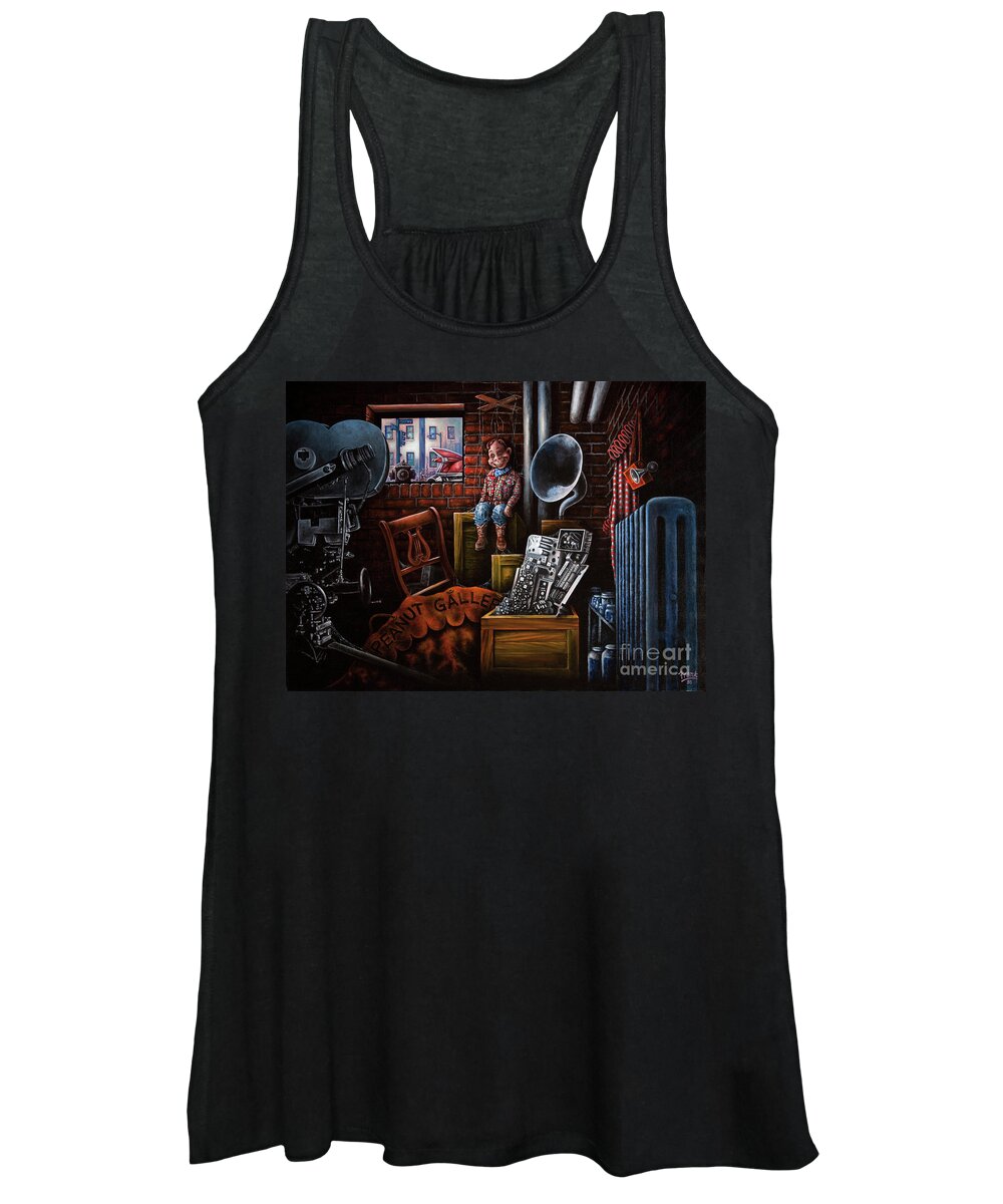 Howdy Doody Women's Tank Top featuring the painting Dark Exile by Michael Frank