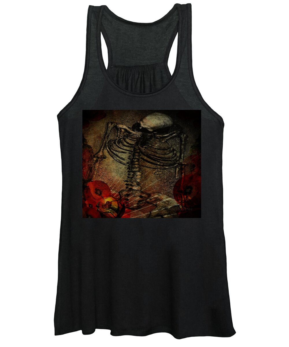 Skeleton Women's Tank Top featuring the digital art Day of the Dead by Delight Worthyn