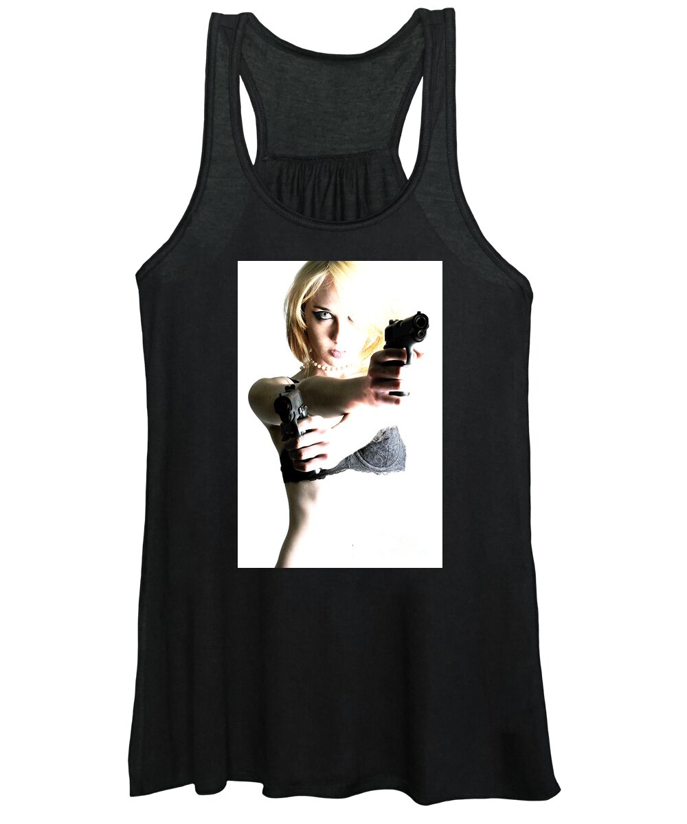 Artistic Women's Tank Top featuring the photograph Deadly blonde by Robert WK Clark