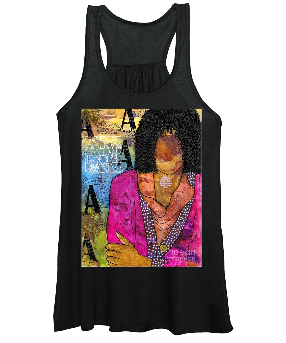 Acrylic Women's Tank Top featuring the painting Deep in Thought by Angela L Walker