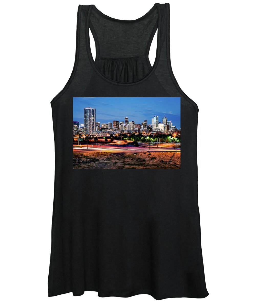 America Women's Tank Top featuring the photograph Denver Mile High Skyline by Gregory Ballos