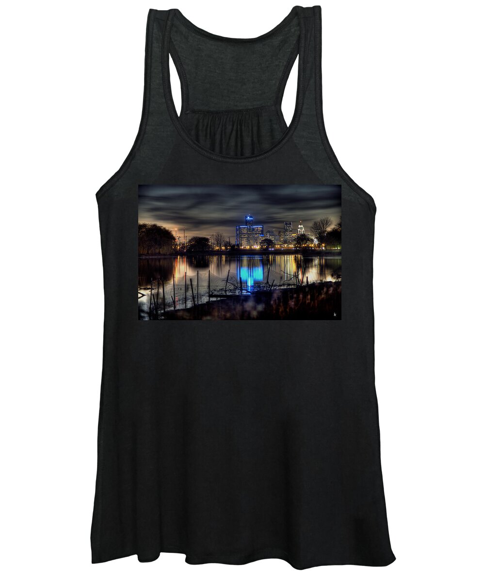 King Kong Women's Tank Top featuring the photograph Detroit Reflections by Nicholas Grunas