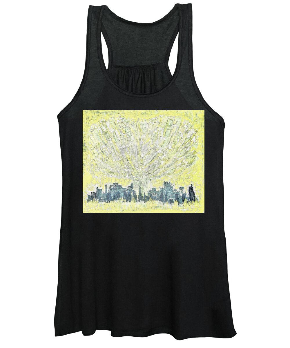 City Digital Arwork Women's Tank Top featuring the painting DG1 - yes heart D1 by KUNST MIT HERZ Art with heart