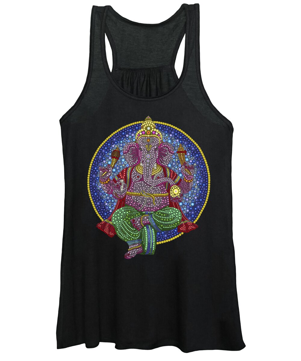 Ganesha Women's Tank Top featuring the digital art Digital Ganesha by Tim Gainey