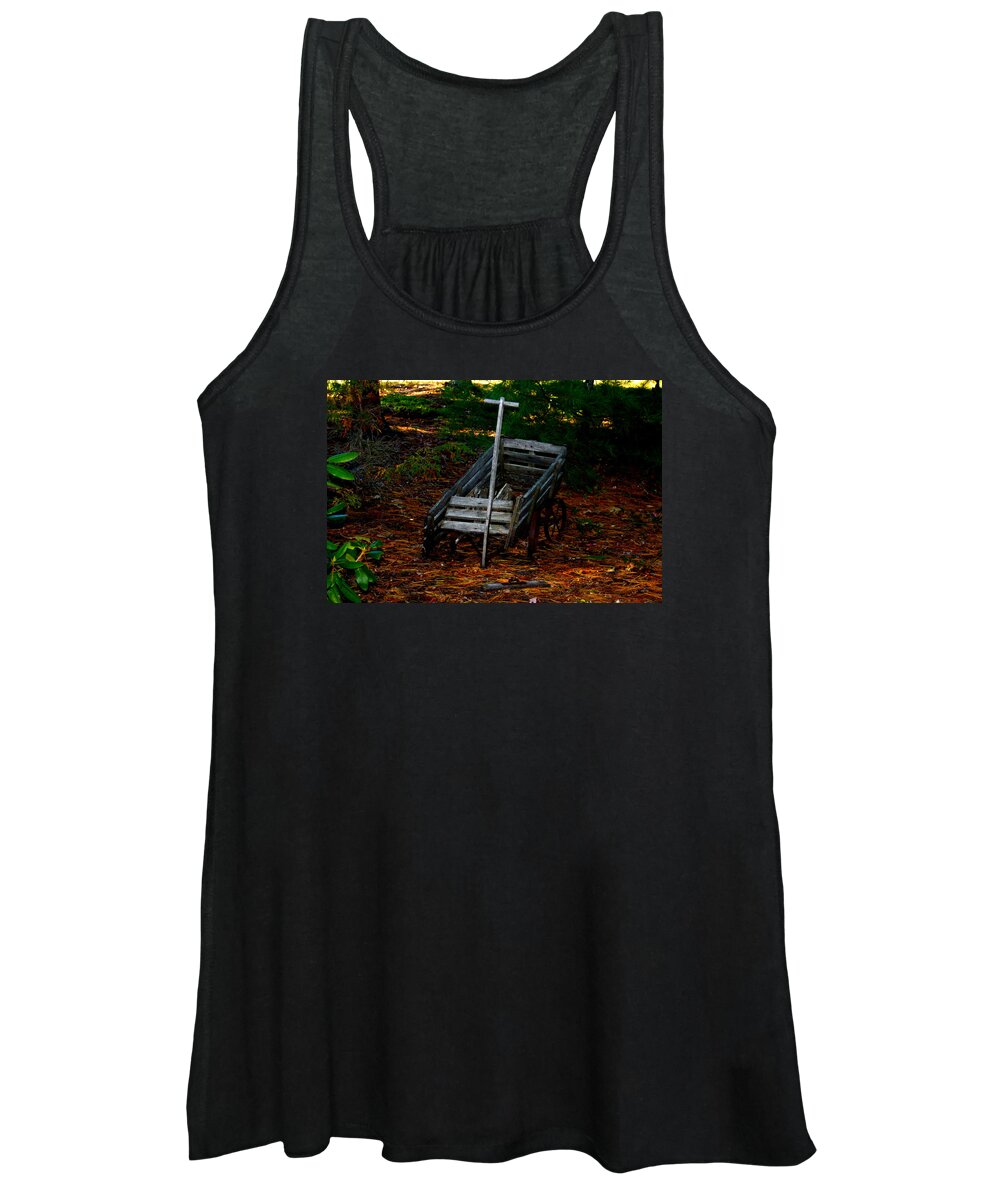 Nature Women's Tank Top featuring the photograph Dilapidated Wagon by Robert Morin