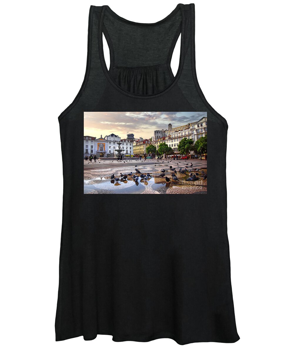 Ancient Women's Tank Top featuring the photograph Downtown Lisbon by Carlos Caetano