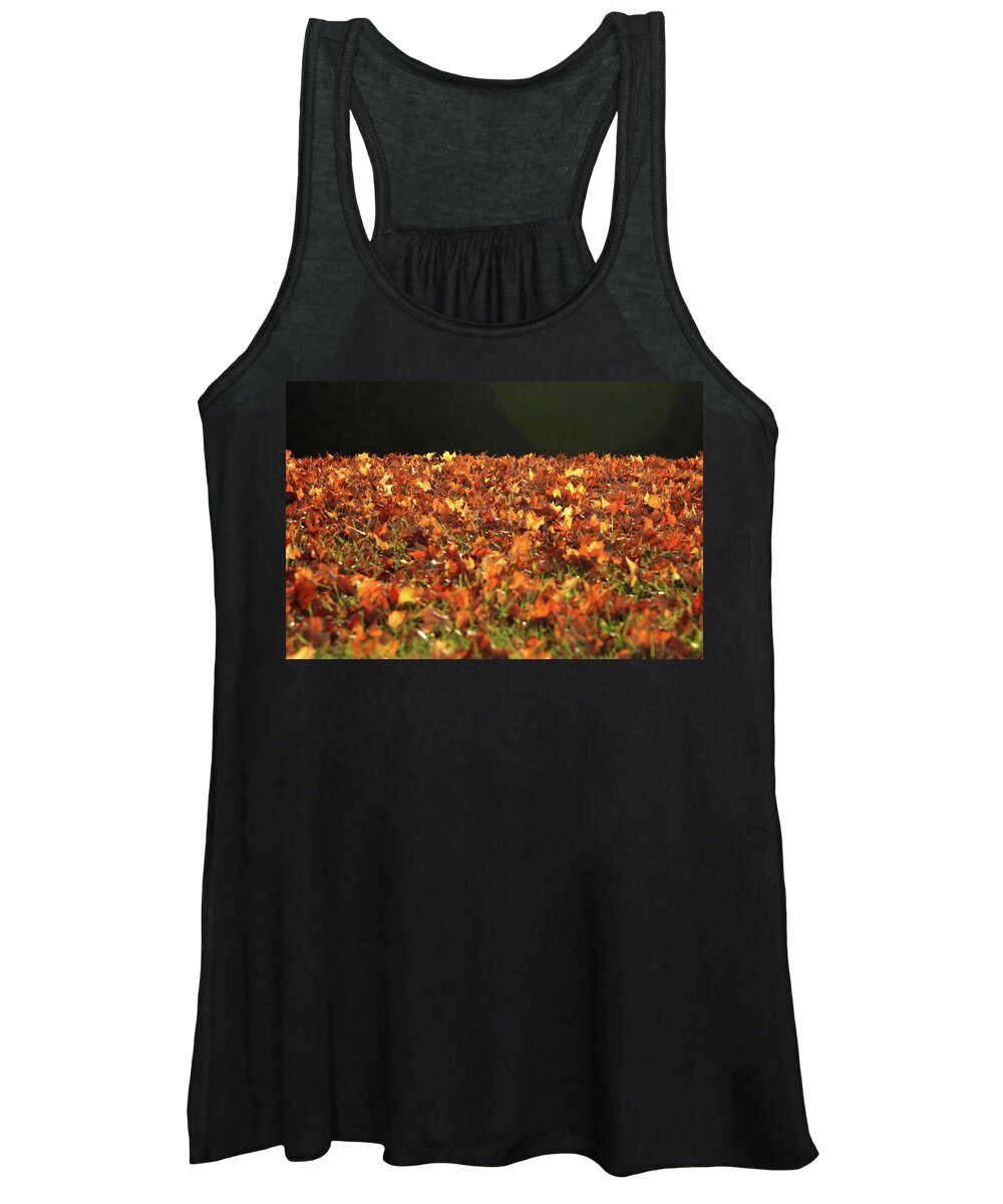 Dry Women's Tank Top featuring the photograph Dry maple leaves covering the ground by Emanuel Tanjala