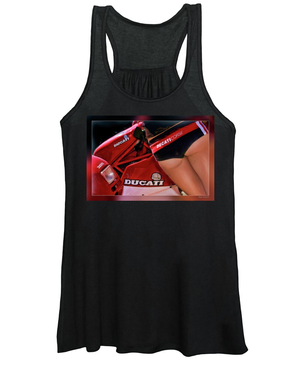 Art Photography Women's Tank Top featuring the photograph Ducati Model by Blake Richards