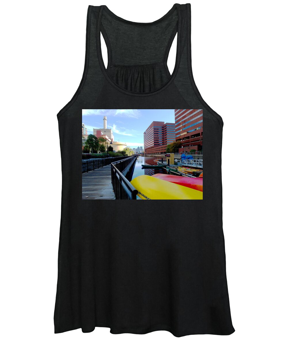 Canal Women's Tank Top featuring the photograph East Cambridge by Christopher Brown
