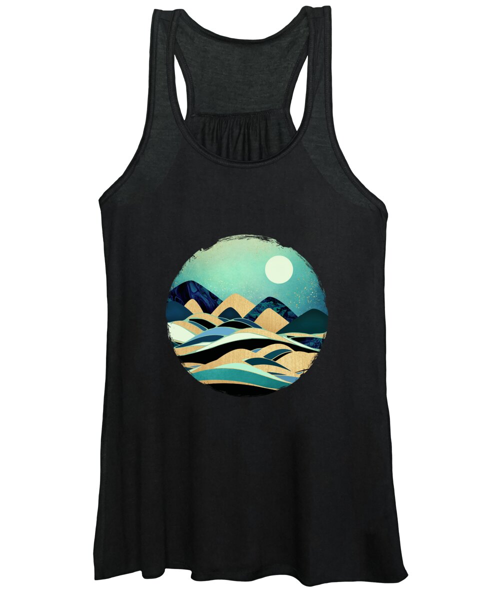 Emerald Women's Tank Top featuring the digital art Emerald Evening by Spacefrog Designs