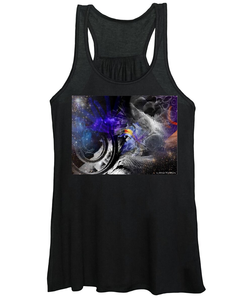 Abstract Women's Tank Top featuring the mixed media Energy Fields 5 by Janis Kirstein